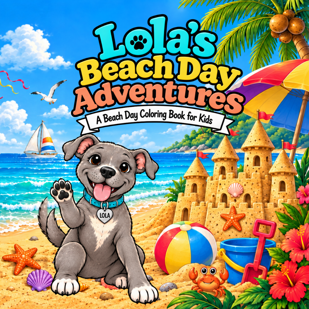 Front cover of Lola’s Beach Day Adventures, English edition